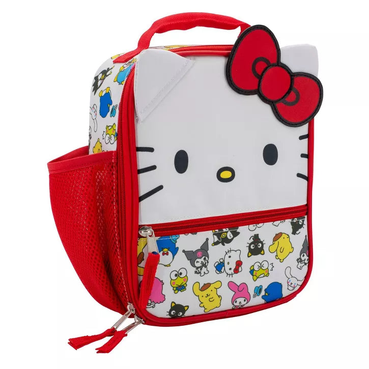 lunch bag with red accents on a white background