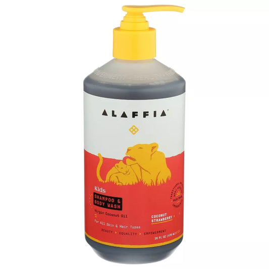 shampoo and body wash bottle with yellow pump on a white background